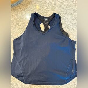 North Face Top Womens  Blue Tank Racerback Flash Dry Activewear Sz L